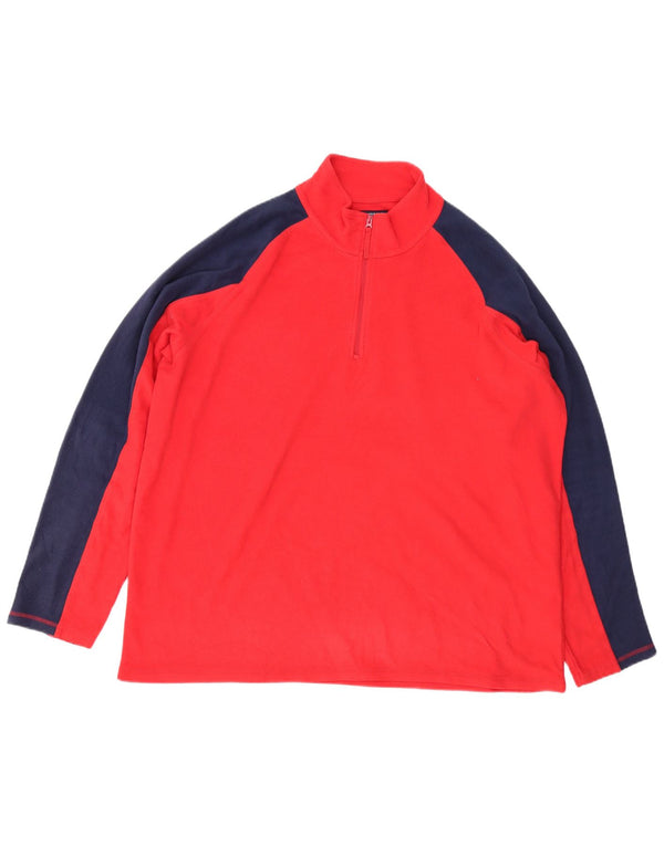 Jersey de forro polar con cremallera y cuello para hombre de Mountain Warehouse 2XL Rojo Colorblock