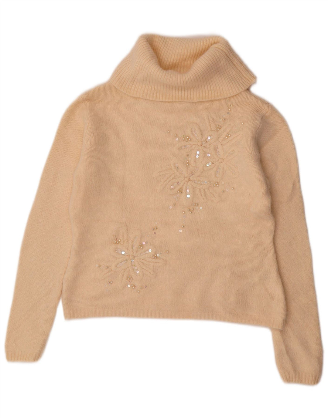 Marks & Spencer Suéter tipo jersey con cuello vuelto para mujer Reino Unido 42 Medio Beige Floral