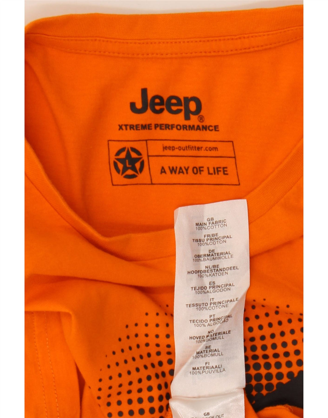 Jeep Camiseta gráfica para hombre Top grande de algodón naranja