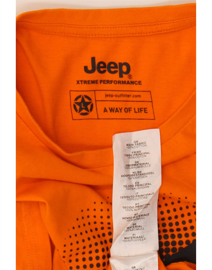 Jeep Camiseta gráfica para hombre Top grande de algodón naranja
