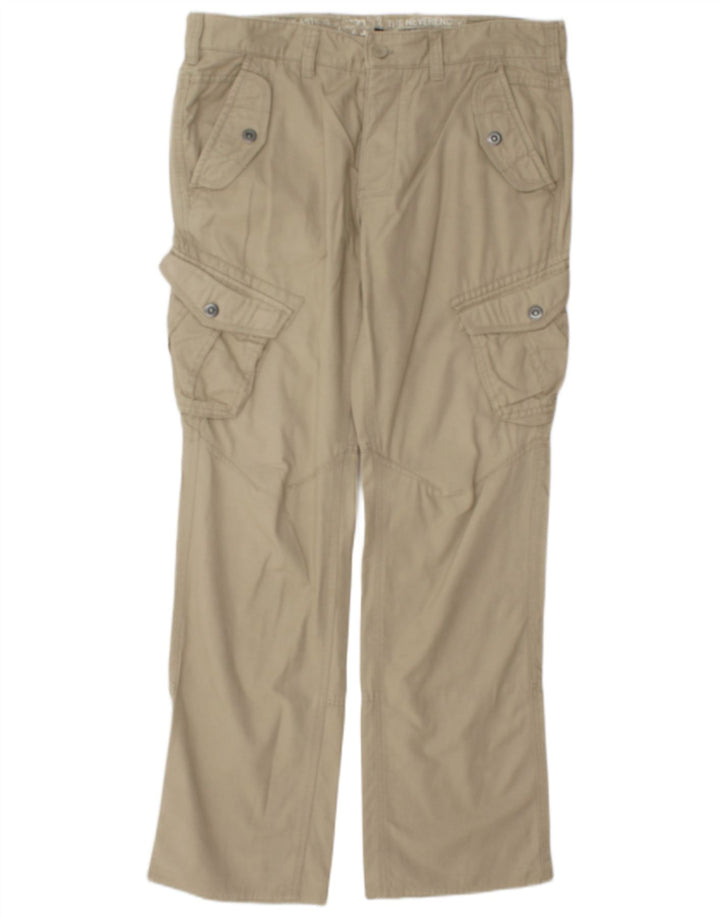 Pantalones cargo rectos vintage para hombre W35 L32 Beige
