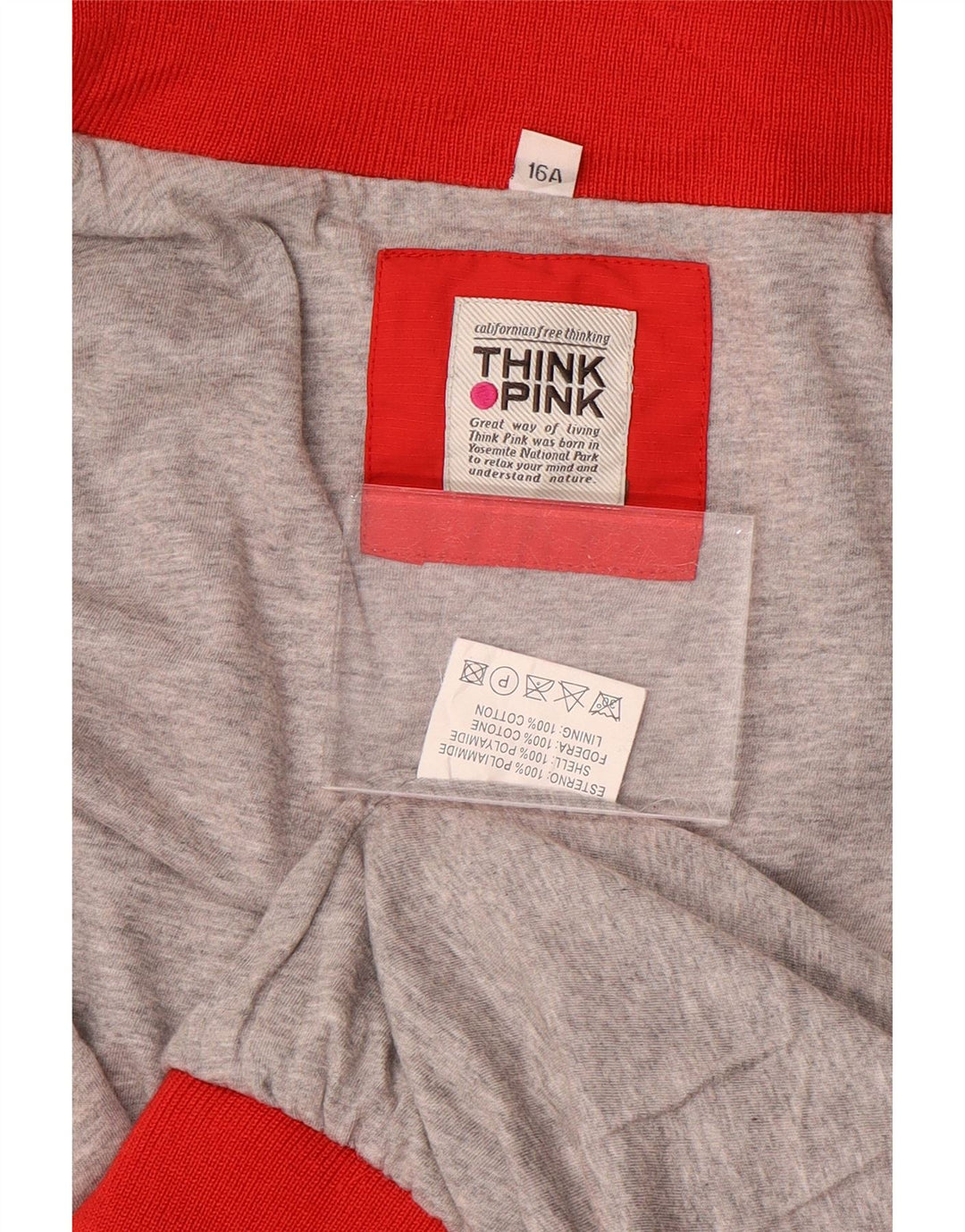 THINK PINK Cazadora Bomber Niño 15-16 Años Rojo Poliamida