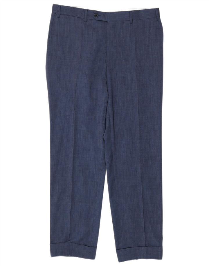 Canali Traje de 2 piezas para hombre con 2 botones IT 50 Grande W34 L30 Lana azul marino