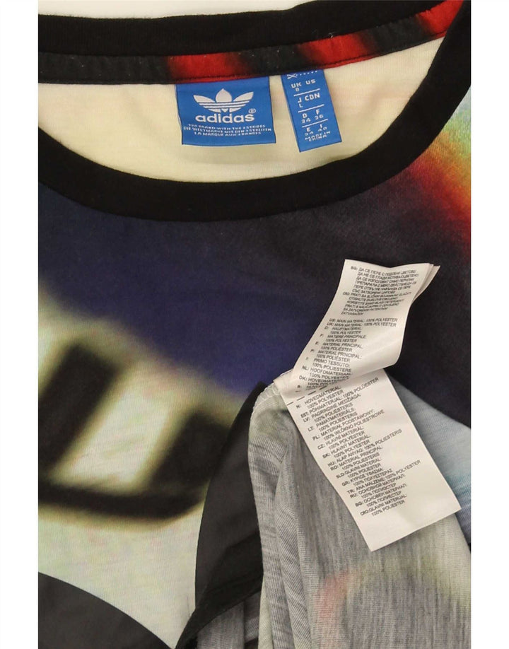 Adidas Camiseta gráfica para mujer Top UK 8 Small Poliéster multicolor