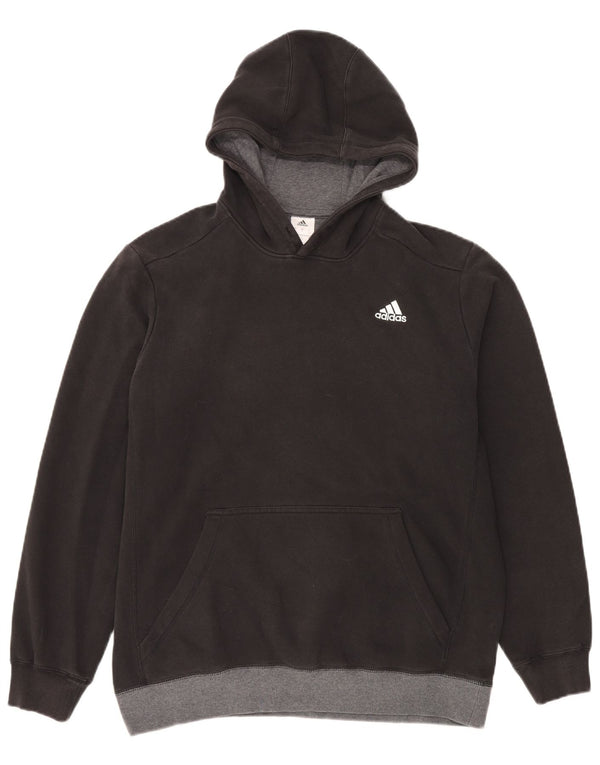 Adidas - Sudadera con capucha para hombre, talla grande, color negro, algodón