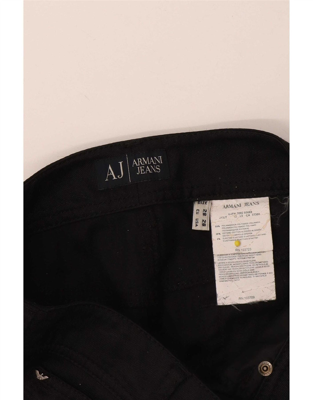 Armani Pantalón Casual Recto Mujer W28 L24 Poliamida Negro