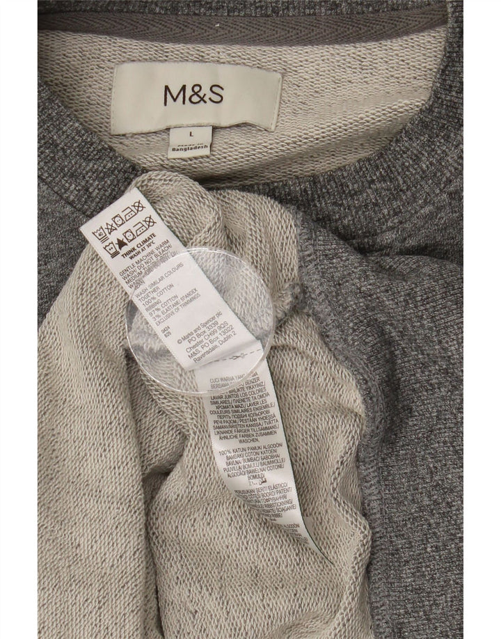 Marks & Spencer Sudadera tipo jersey para hombre de algodón moteado gris grande