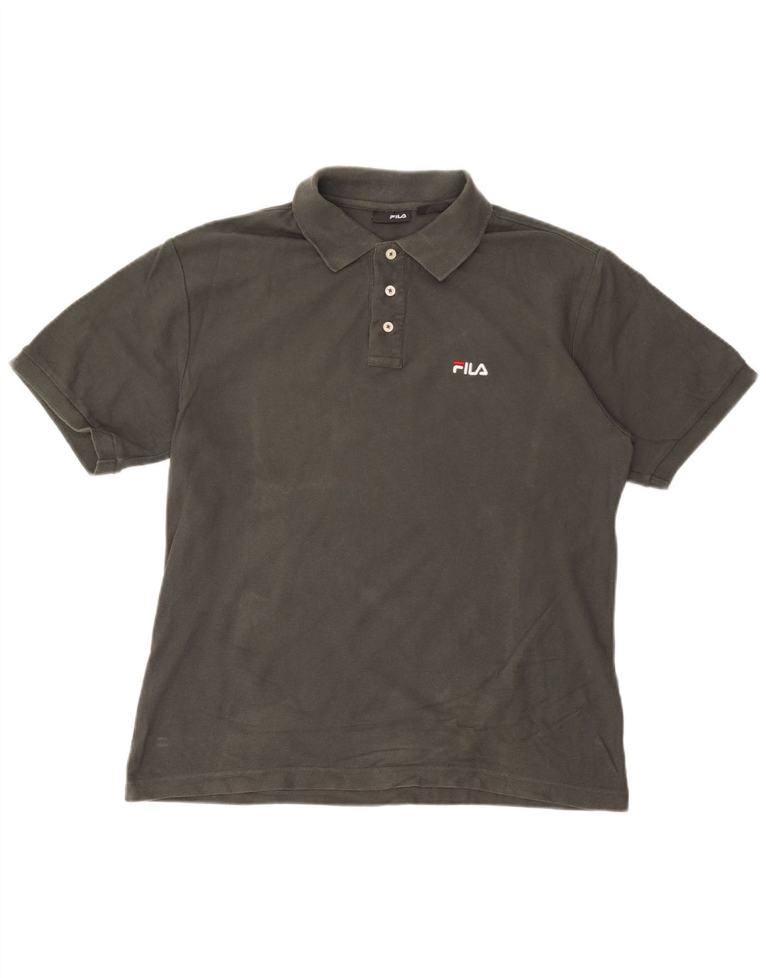FILA Polo para hombre de algodón gris grande