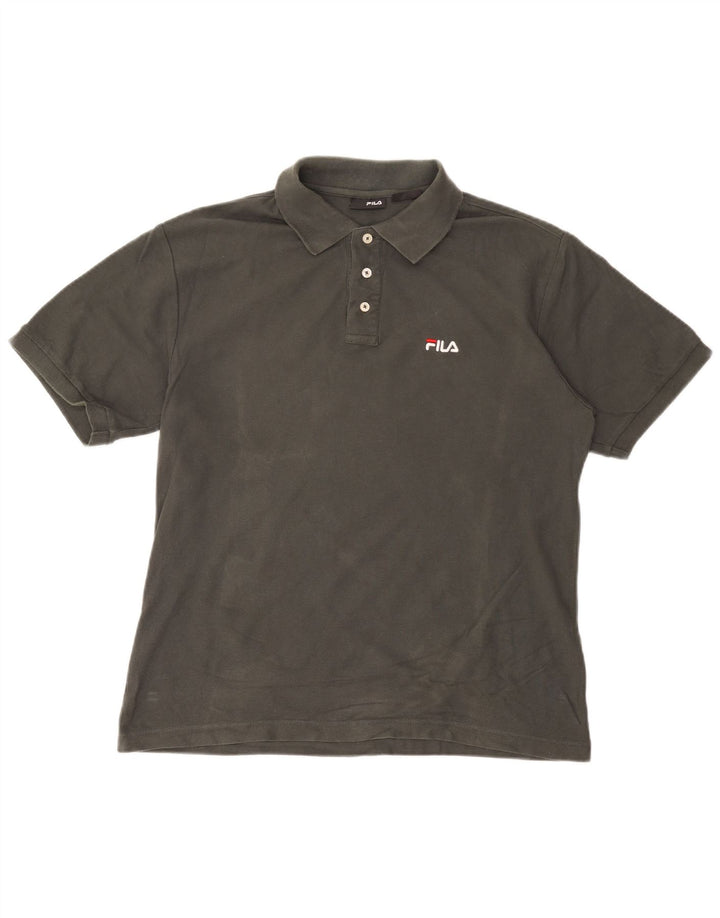 FILA Polo para hombre de algodón gris grande