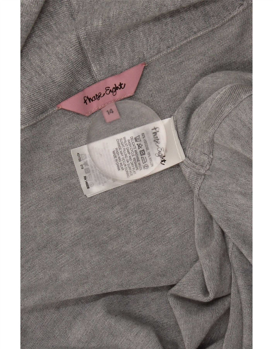 Phase Eight Suéter tipo cárdigan abierto largo para mujer UK 44 Viscosa gris medio