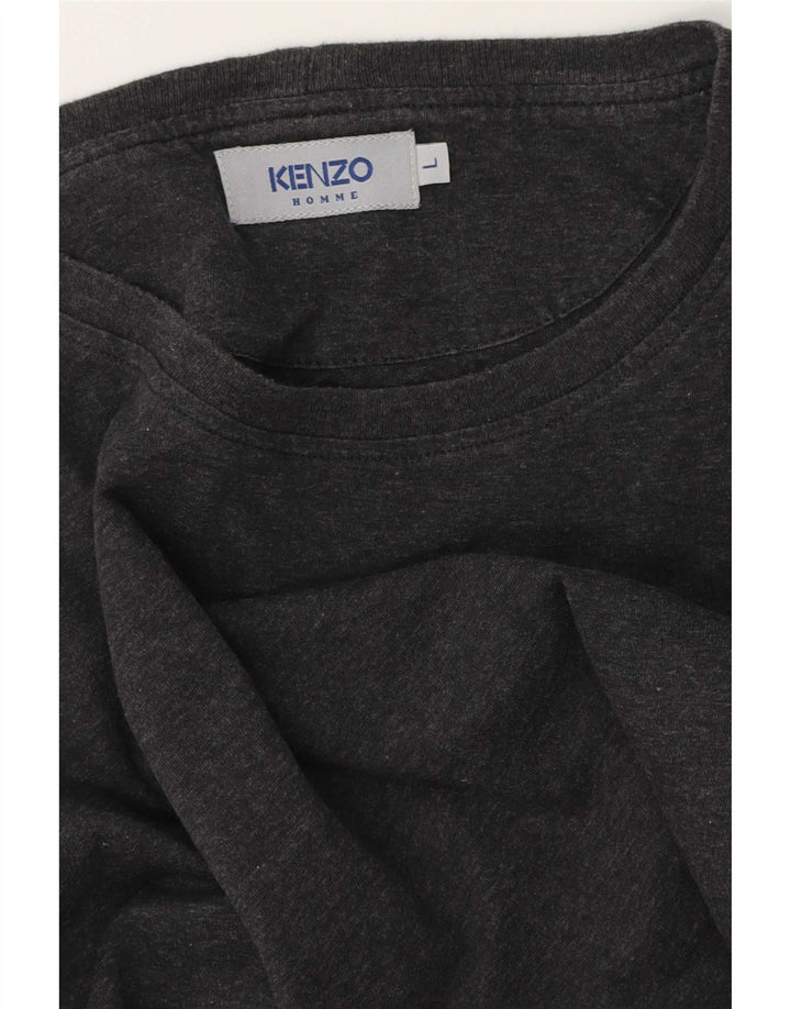 Kenzo Hombre Gráfico Top Manga Larga Grande Gris