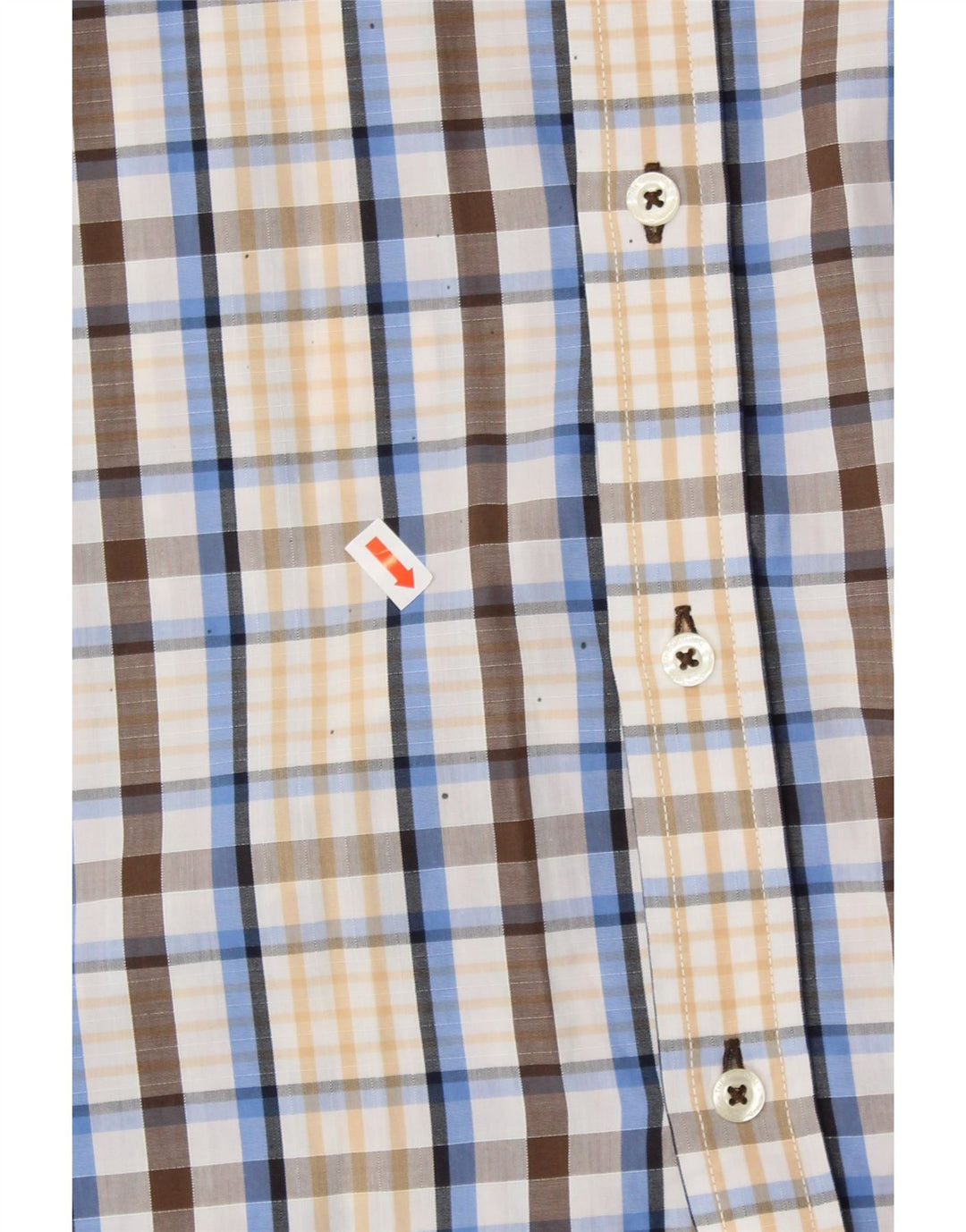 BEN SHERMAN Camisa de manga corta para hombre de algodón a cuadros multicolores grandes