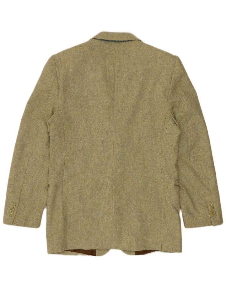 VINTAGE Chaqueta Blazer de 3 Botones para Hombre IT 46 Pequeña Lana Verde