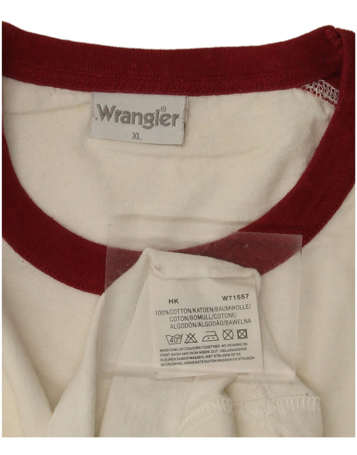 WRANGLER Camiseta gráfica para hombre Top XL Blanco Colorblock Algodón