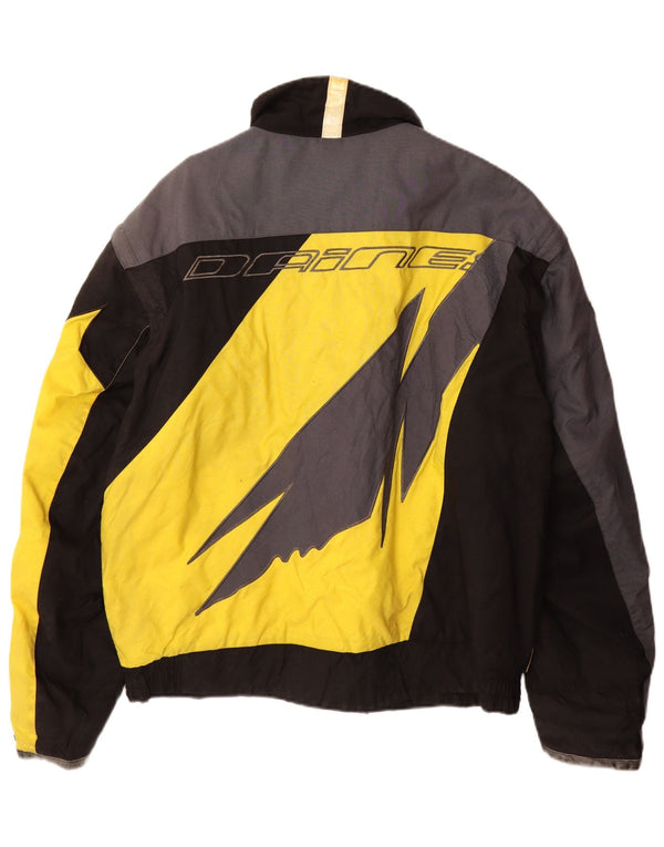 Dainese Moto Racer Biker Jacket para hombre UK 38 Medium Yellow Colourblock Nylon