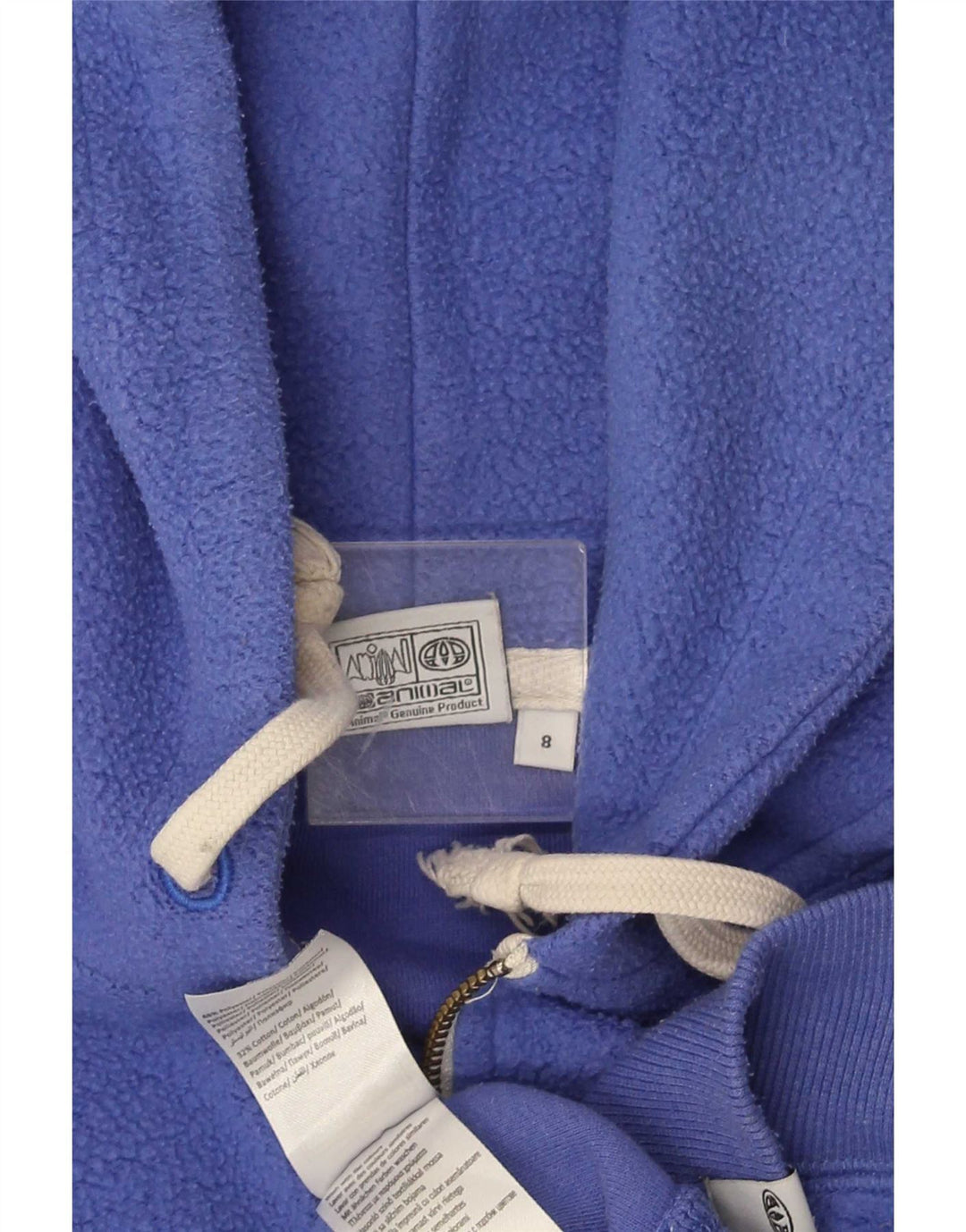 Animal Chaqueta polar con capucha para mujer UK 8 Small Poliéster azul