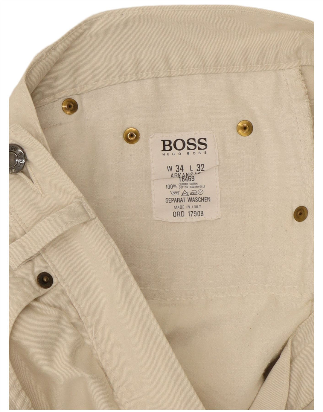 Vaqueros cónicos Arkansas para hombre de HUGO BOSS W34 L32 Algodón blanco
