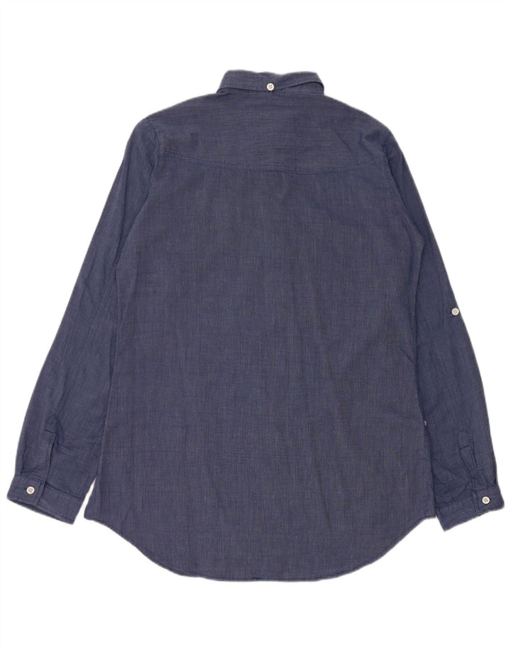 Brugi Camisa larga para mujer UK 46 Algodón azul grande