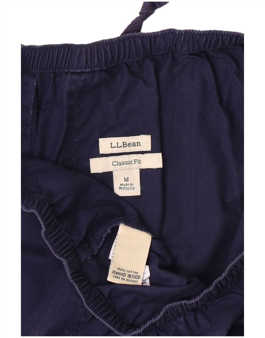 L.L.BEAN Pantalones cortos chinos de corte clásico para hombre mediano W30 azul marino algodón clásico
