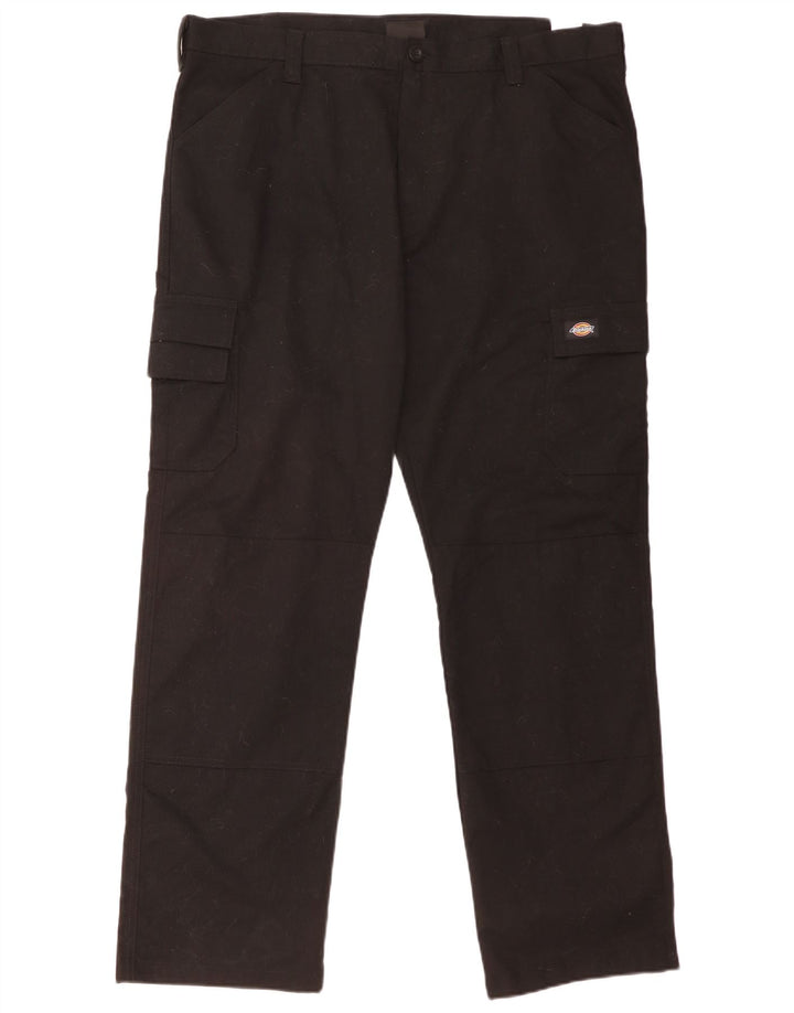 Dickies Pantalones cargo rectos para hombre W40 L32 Poliéster negro