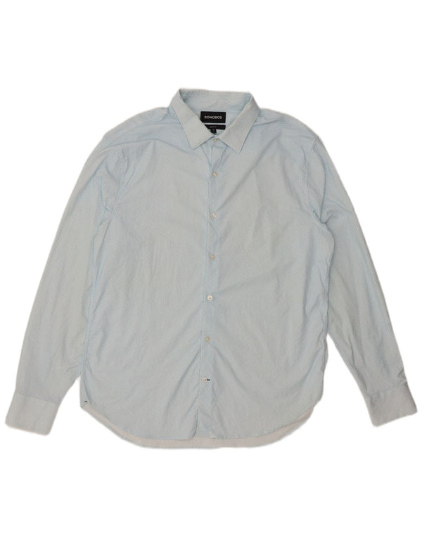 BONOBOS Camisa de ajuste atlético para hombre Nylon manchado azul grande