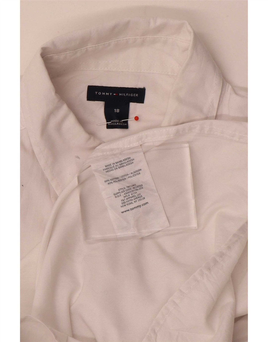 Tommy Hilfiger Camisa Niño 15-16 Años Blanco Algodón