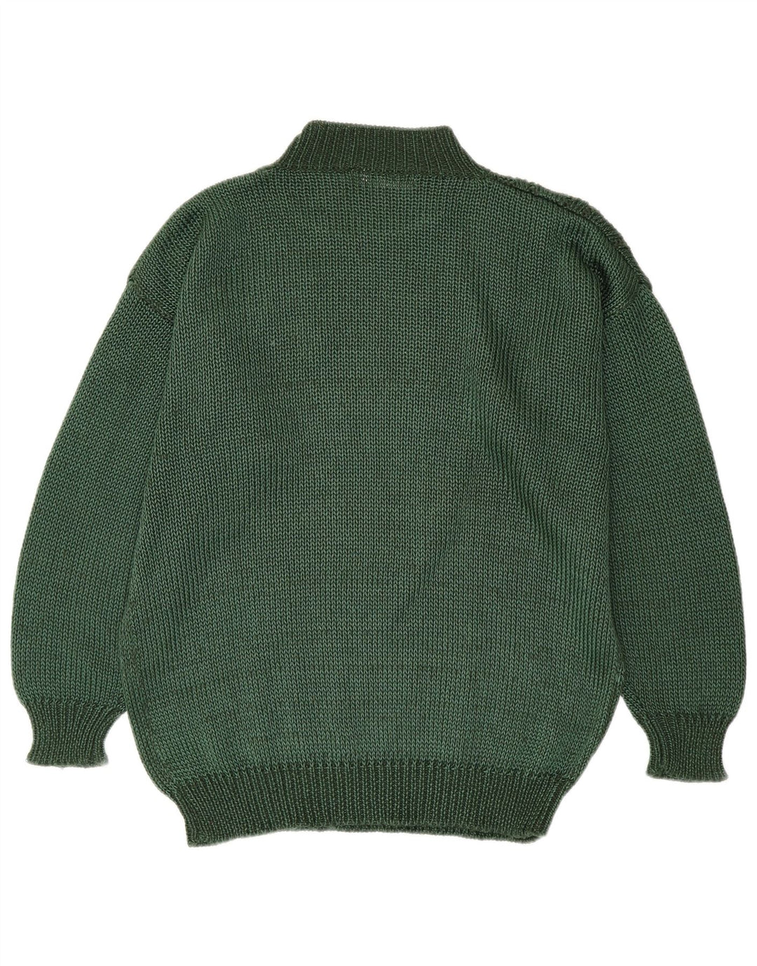 Toplike Jersey con cuello alto para hombre, talla 40, color verde medio, Argyle/diamante