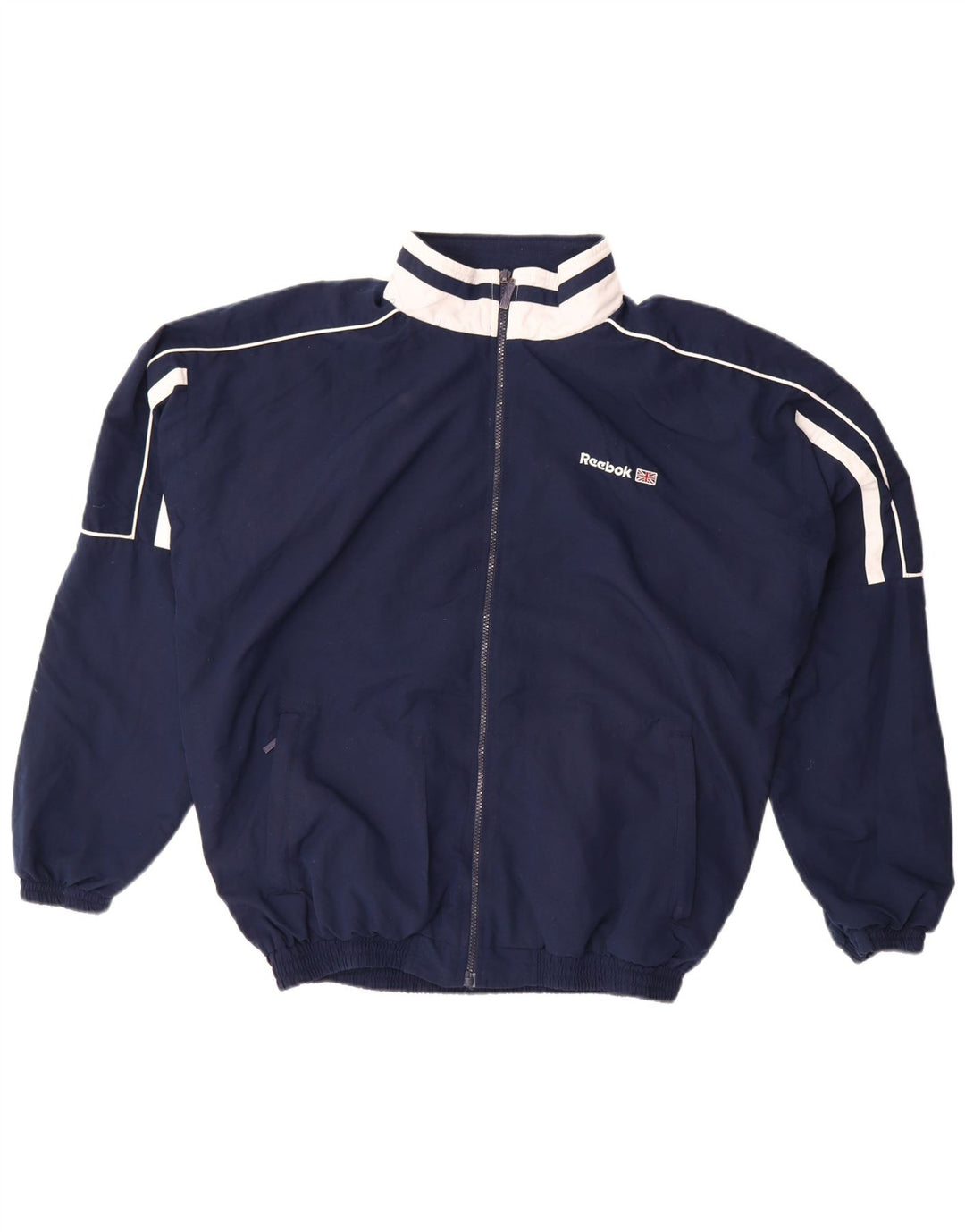 Reebok - Chaqueta de chándal con gráfico para hombre, talla grande, color azul marino