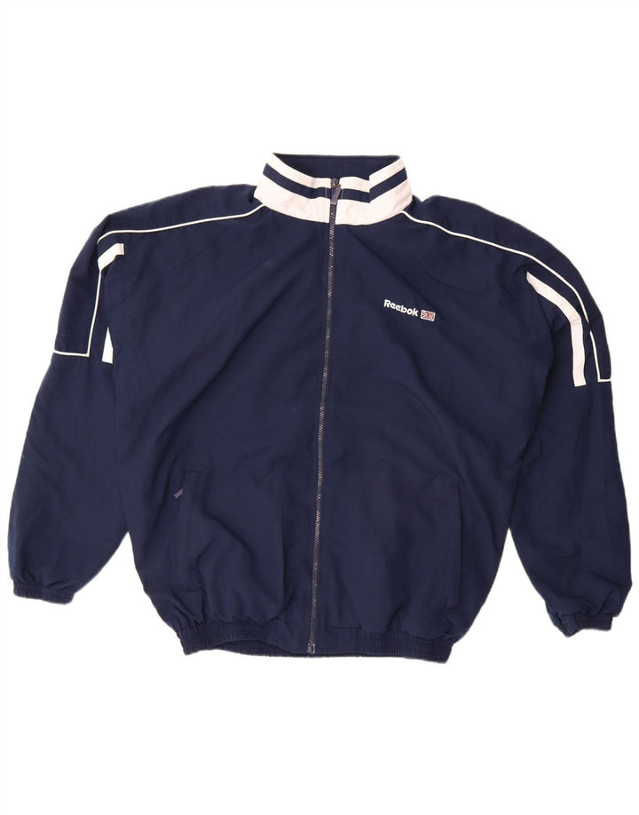 Reebok - Chaqueta de chándal con gráfico para hombre, talla grande, color azul marino