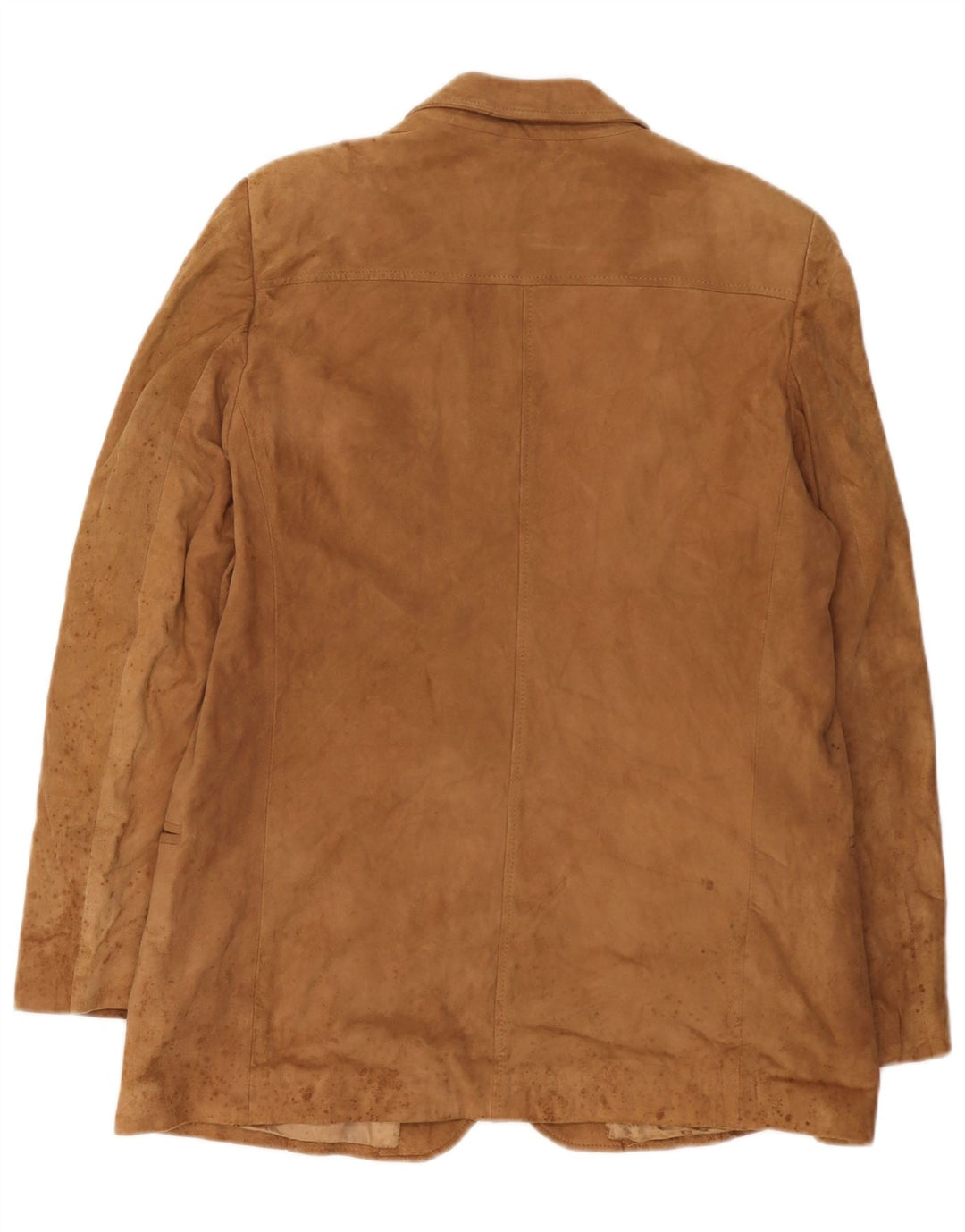 Anfor Chaqueta Blazer de Ante con 2 Botones para Mujer IT 52 2XL Cuero Beige