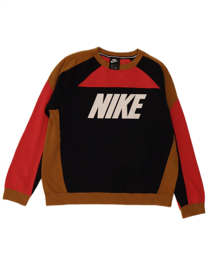 Nike Sudadera con gráfico gráfico tipo jersey de algodón multicolor con bloques de color grande