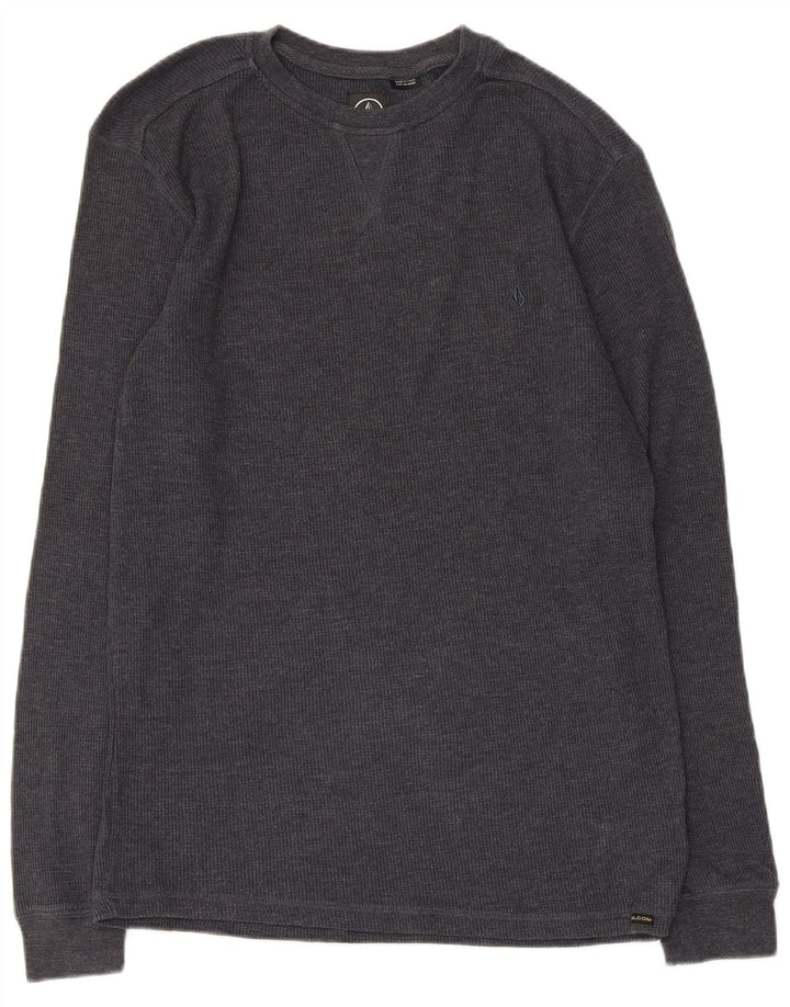 Volcom Hombre Regular Fit Top Manga Larga Algodón Gris Medio