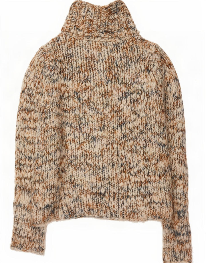 Suéter tipo jersey con cuello vuelto para mujer dividido EU 36 Pequeño multicolor moteado