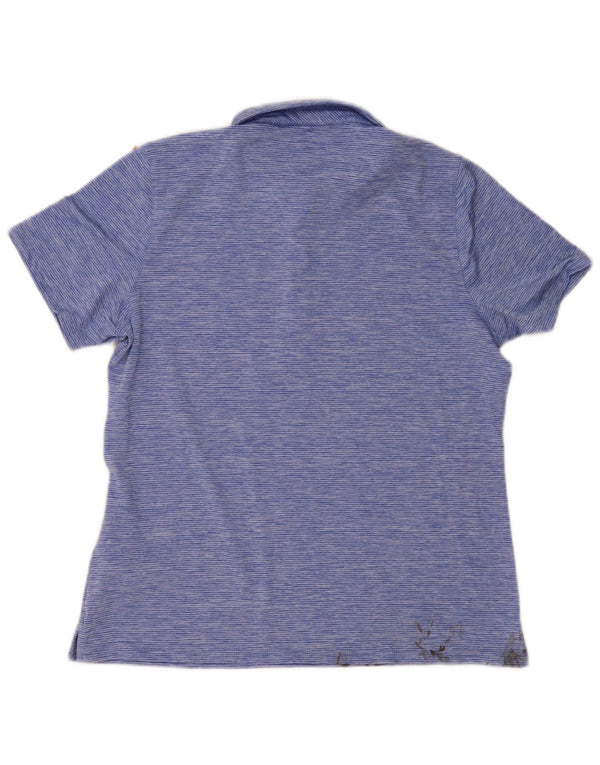 Vineyard Vines Polo para mujer UK 44 Poliéster a rayas azul medio