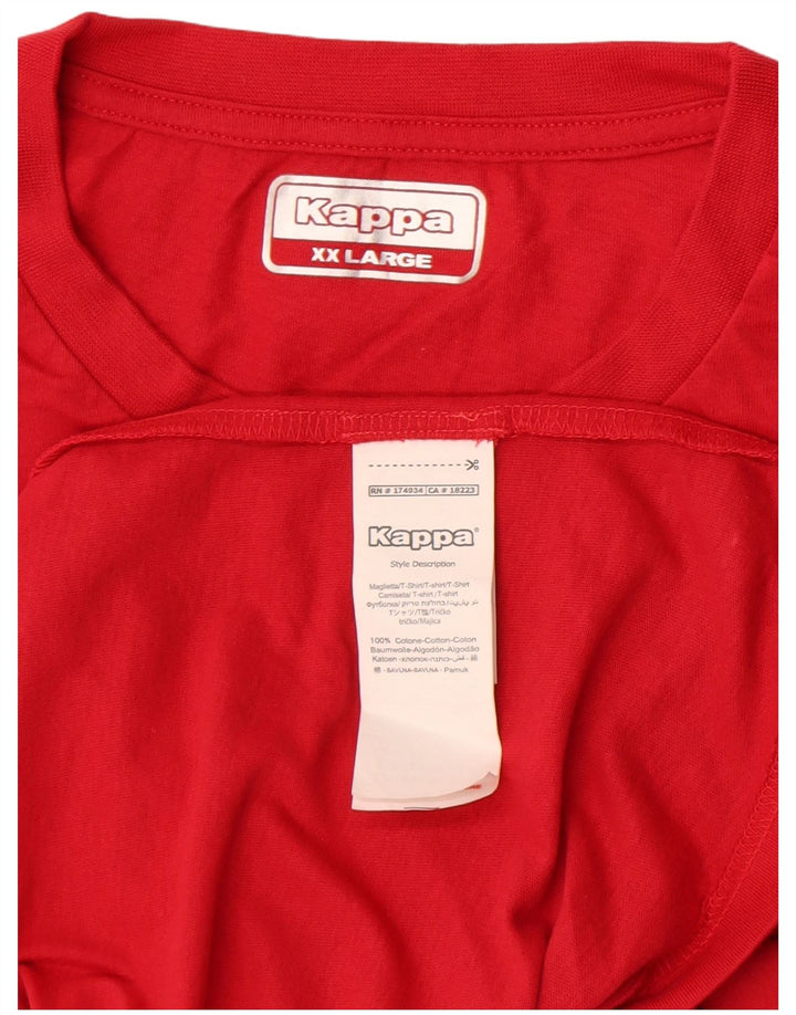 Kappa Camiseta Hombre Top 2XL Algodón Rojo