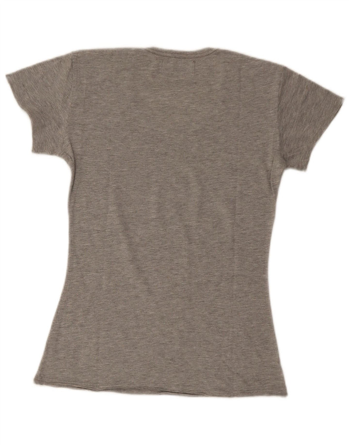 Diesel Mujer Camiseta Gráfica Top UK 8 Small Gris