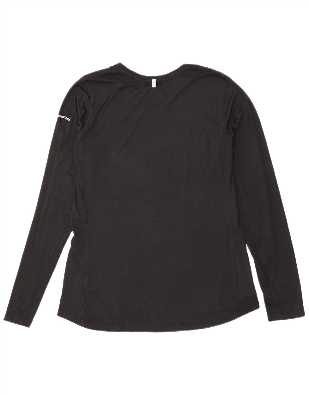 Nike Mujer Dri Fit Top Manga Larga UK 46 Grande Poliéster Negro