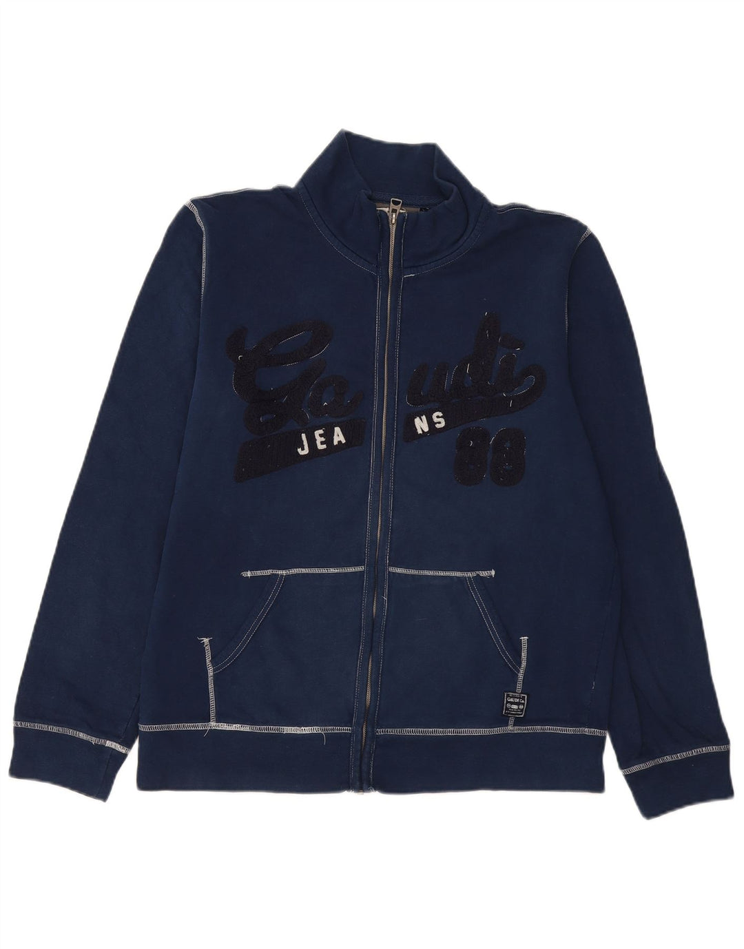 GAUDI Chaqueta superior de chándal gráfico para mujer UK 20 2XL Azul marino