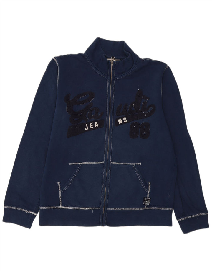 GAUDI Chaqueta superior de chándal gráfico para mujer UK 20 2XL Azul marino