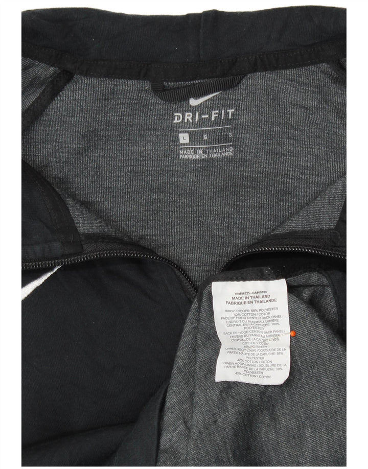 Nike - Sudadera con capucha y cremallera para mujer, talla 40, poliéster negro grande