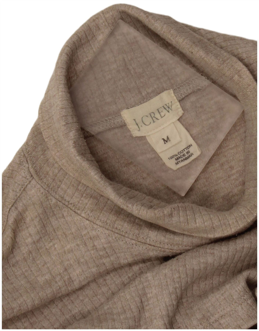 J. CREW Suéter tipo jersey con cuello vuelto para mujer Reino Unido 44 Algodón beige medio