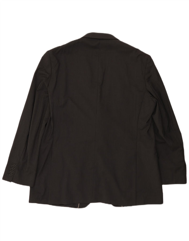 MARKS & SPENCER Chaqueta tipo blazer de 2 botones para hombre UK 38 Mediana negra a rayas