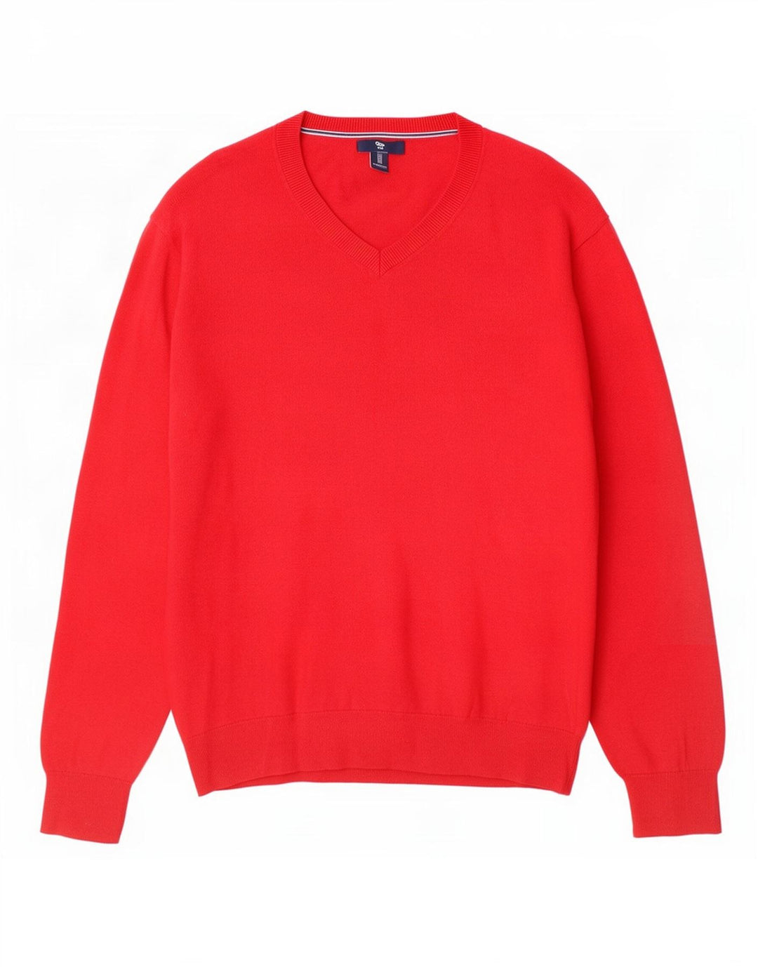 Gap Jersey con cuello en V para mujer, talla grande, algodón rojo