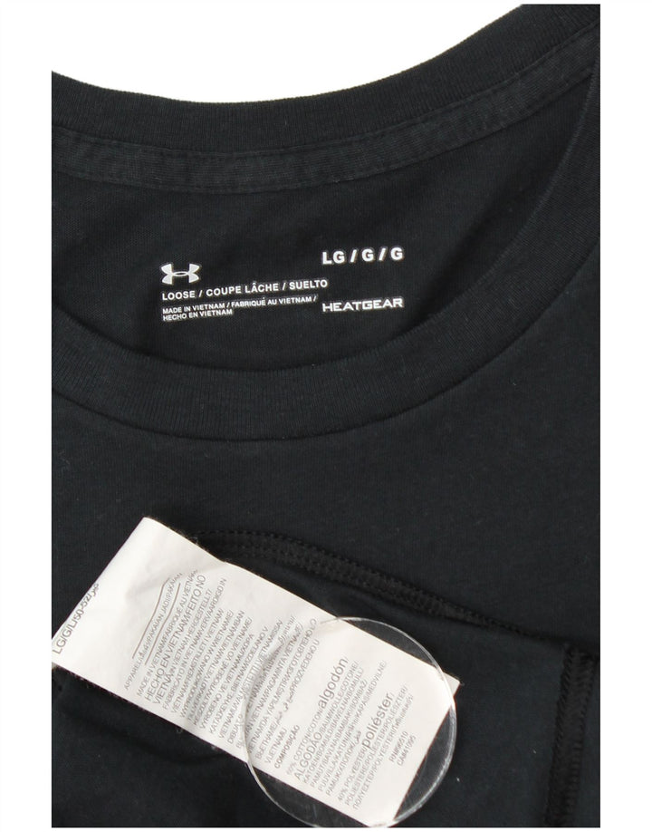 UNDER ARMOUR Camiseta Heat Gear para hombre Top grande de algodón negro