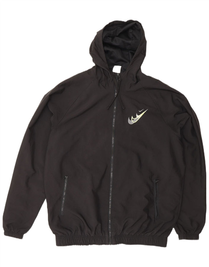 NIKE - Chaqueta de chándal con capucha para hombre, talla grande, poliéster negro