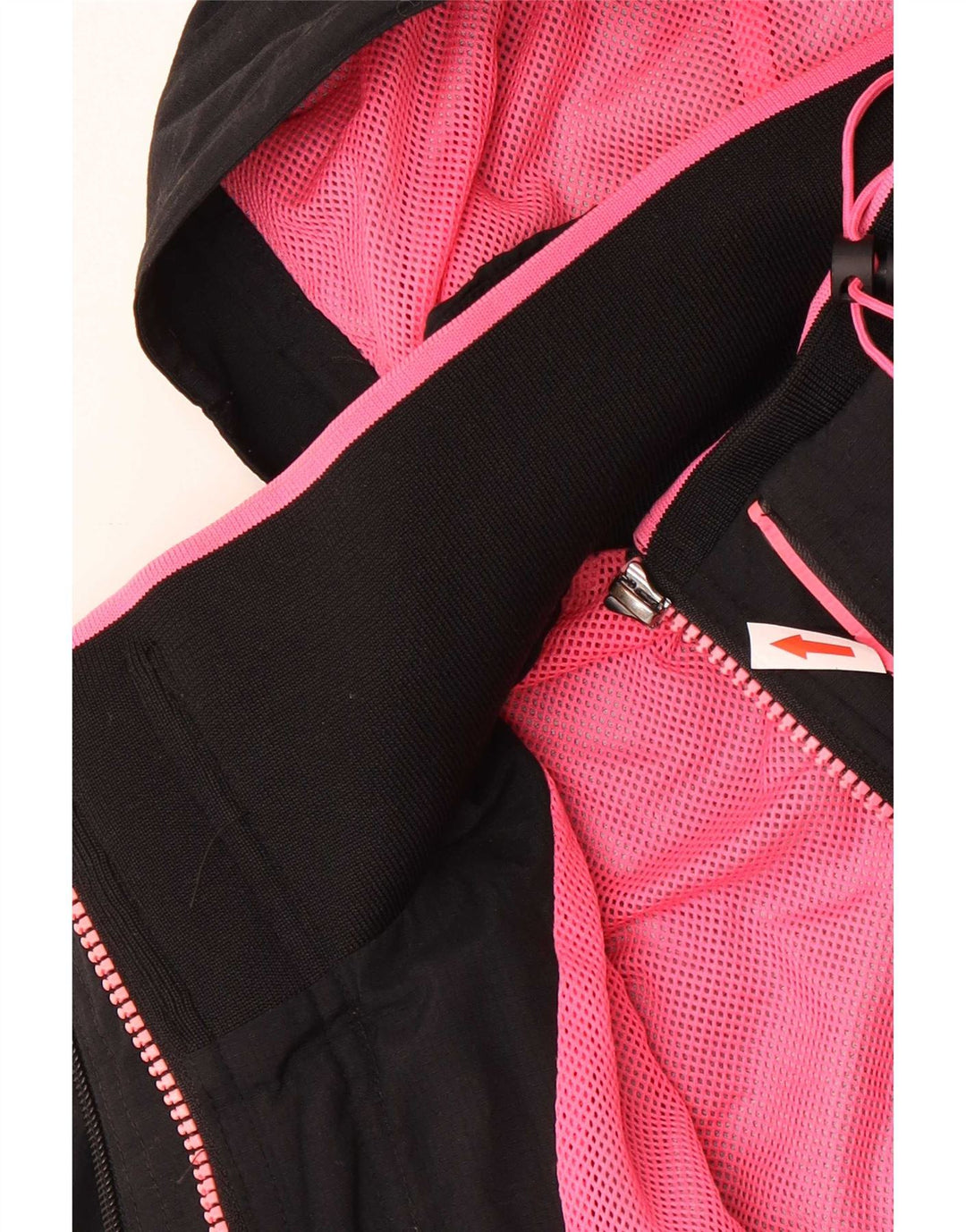 Superdry Chaqueta impermeable con capucha para mujer, talla 44, nailon negro grande