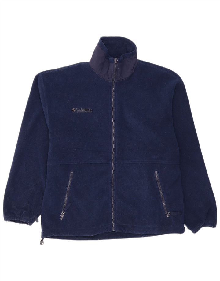 Columbia Chaqueta polar holgada para hombre UK 36 Small Poliéster azul marino