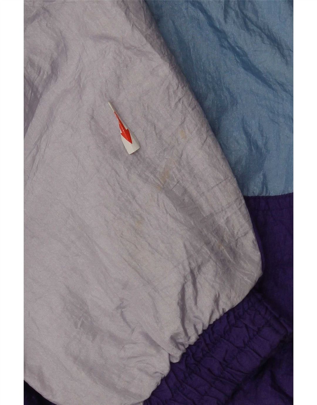 Vintage hombres chándal top chaqueta grande púrpura colorblock poliamida