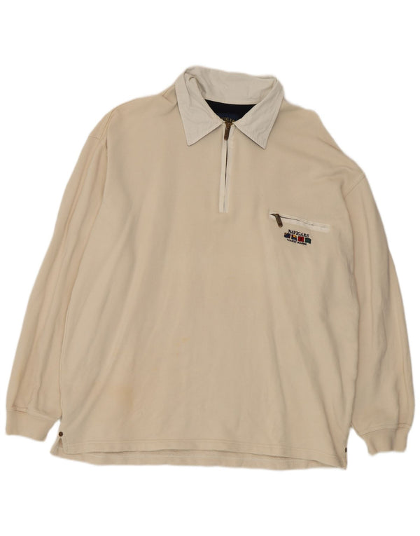 Navigare Polo Rugby Manga Larga Hombre XL Algodón Beige