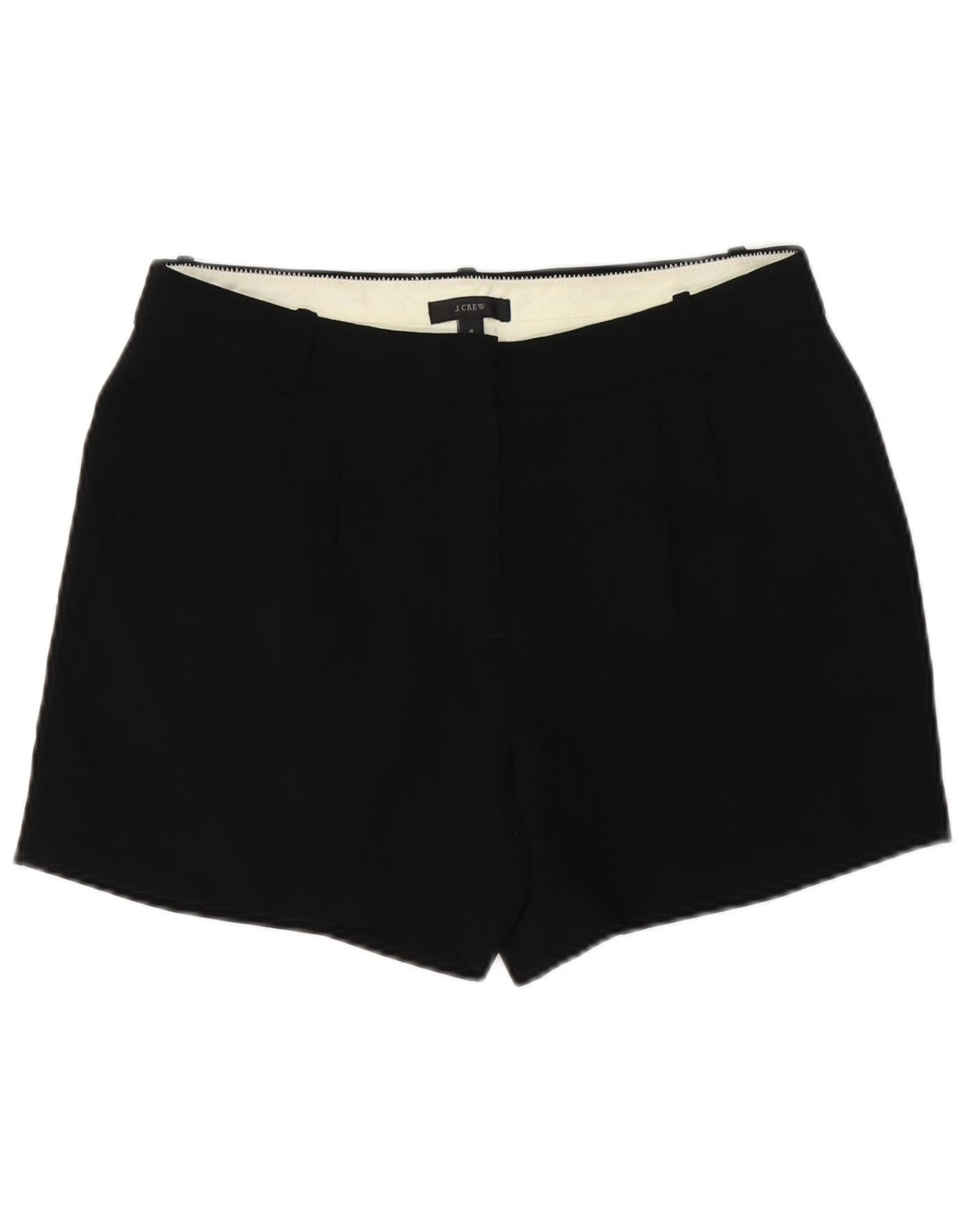 J. CREW Pantalones cortos chinos pegados para mujer US 4 Small W32 Poliéster negro